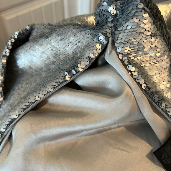 RTA Sequin Hoodie Jacket Silk Lined Kanagroo Pocket size XS Silver - Picture 11 of 16